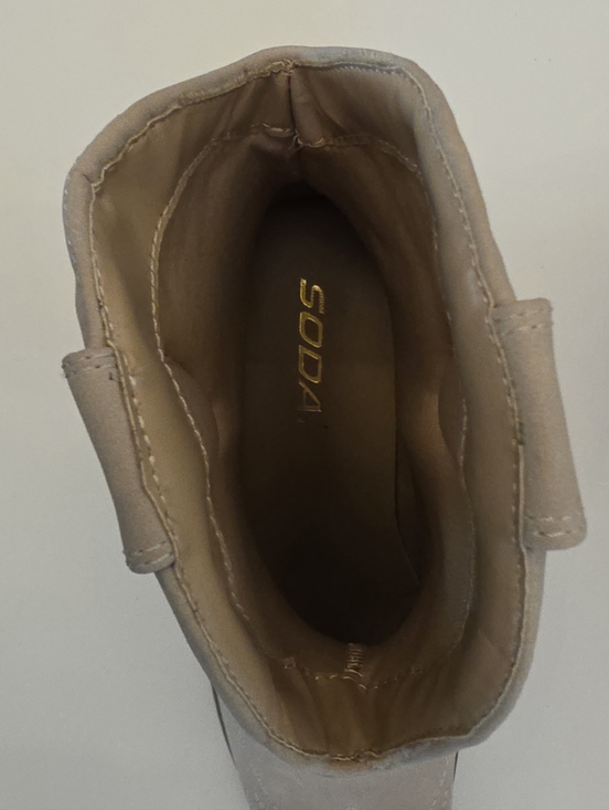 Beige Cowgirl Ankle Boots Embroidered  Western Toe Block Heel Coachella - Picture 7 of 7